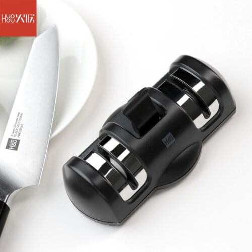 Huohou Knife Sharpener 2 Stages Kitchen Sharpening Stone Grinder knives Whetstone Sharpener Tool for Kitchen Knife