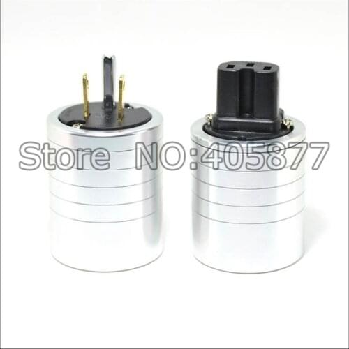 High quality aluminum gold plated US power plug+IEC connector plug