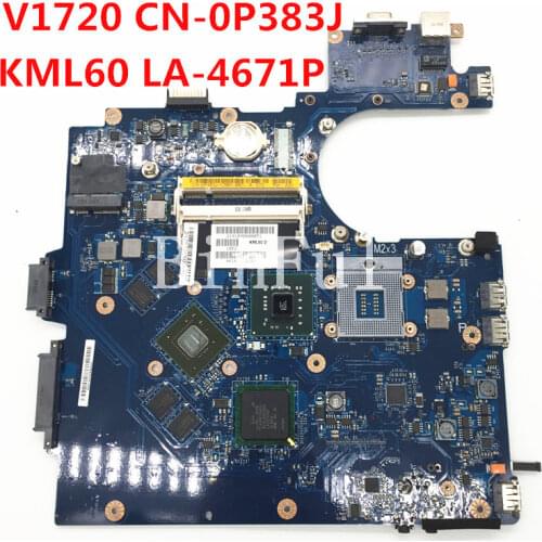High quality For Vostro 1720 Laptop Motherboard P383J 0P383J CN-0P383J KML60 LA-4671P GM45 512MB DDR2 100% full Tested