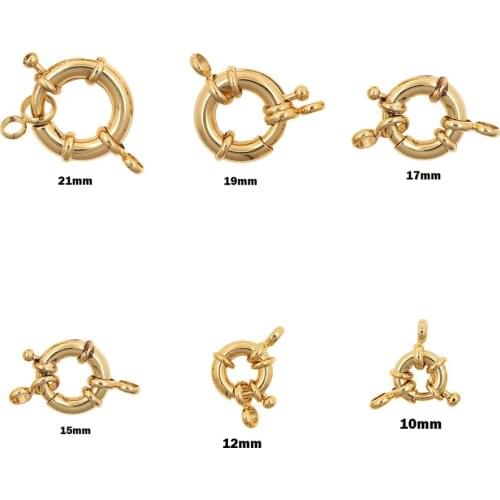 Multi-Size Necklace End Clasp DIY Jewelry To Make Round Necklace Clasp 10MM 12MM 15MM 17MM 19MM 21MM