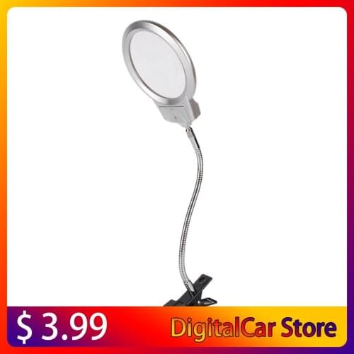 Clip On Desktop Illuminated Magnifier Magnifying Glass Reading Loupe Metal Hose LED Lighted Lamp Top Desk Magnifier With Clamp