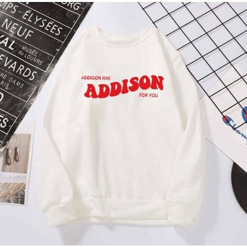Korean Hoodie Women 2020 ADDISON RAE:addison for You Pouty Face Sweatshirt Pullover Streetwear Man Clothing Pink Top Womens Coat