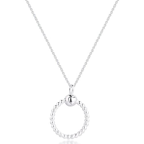 2020 New 925 Sterling Silver Moments Small Beaded O Pendant Necklaces for Women Statement Jewelry collier bijoux Without Chain