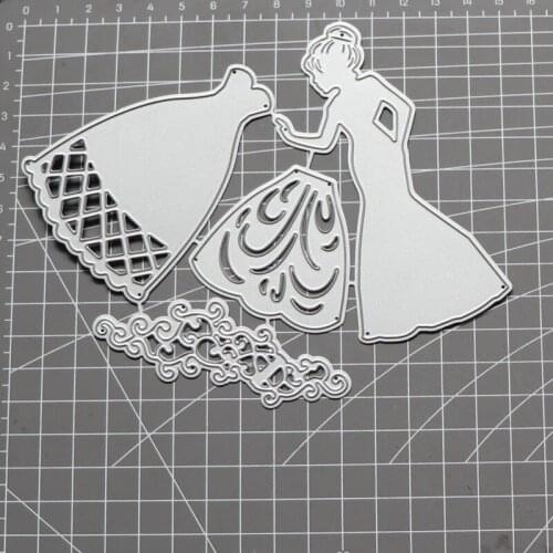 Womens Princess Dress Lace Wedding Punching Die Metal Dies Cutting Scrapbook Decorative Paper Card DIY Embossing Crafts