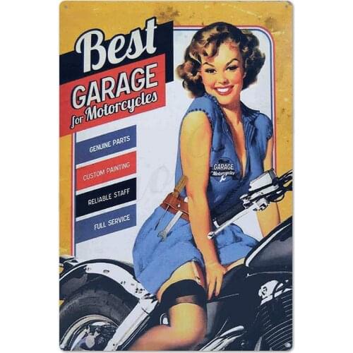 Zyalex Girl Tin Sign Plaque Metal Vintage Sexy Metal Sign Wall Decor for Bar Pub Club Man Cave Retro Signs Metal Painting 20x30