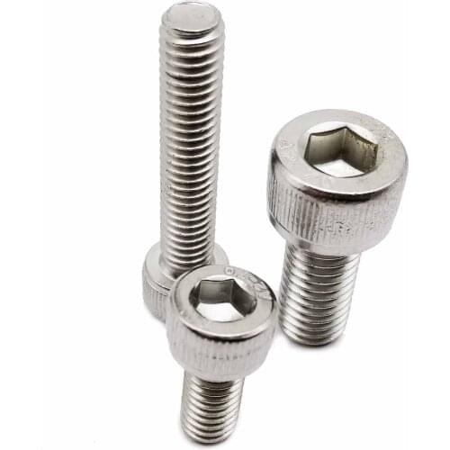 1/5/10/50pcs DIN912 M3 M4 M5 M6 M8 A2-70 304 Stainless Steel Hexagon Hex Socket Cap Head Screw Allen Bolt Thread Length 10-150mm