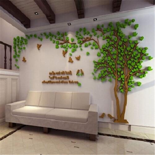 1Pcs 300x150cm 3D Texture Acrylic Tree TV setting Wall Decal Living Room Trees For Walls Stickers Warmth Home decor Wall Decal