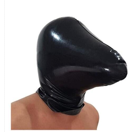 100% Latex Hood Mask Rubber Vacuum Mask without zip for Party