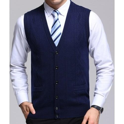 2020 New Fashion Brand Sweater Mens Cardigan Jacquard Slim Fit Jumpers Knitwear Vest Autumn Korean Style Casual Mens Clothes