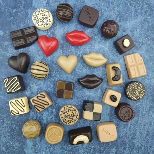 28 pcs/set 3D simulated chocolate fridge magnet office photo refrigerator magnets stickers strong neodymium magnetic home dec
