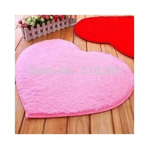 4.5cm thicken 40*50cm Modern Heart Shape Shaggy Pink Carpet / Carpet rug / Carpet for Living Room Gift For Girls Home Decoration