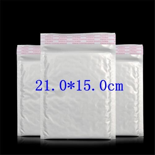 6pcs white 15*21.0cm*4.5g Waterproof sunscreen express delivery Poly Bubble Mailer envelopes padded Mailing Bag