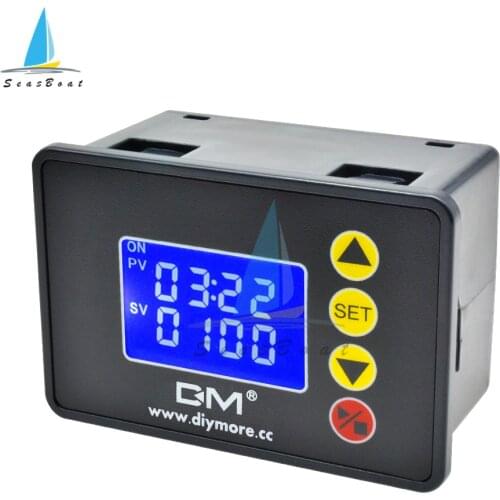AC 110V 220V DC 12V 24V Timer Relay Adjustable Digital Time Cycle Delay Switch Module LED Dual Display 0-999 Second Min Hour