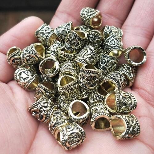 24pcs Viking Runes Charms Hair Braid beard Dreadlock Bead Hair Rune Beads For Jewelry Making Ring for DIY Findings