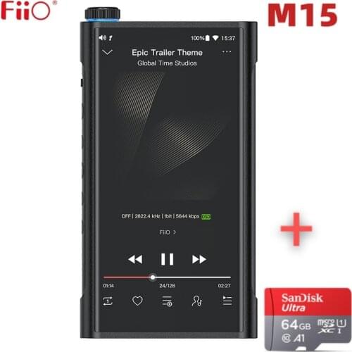 FiiO M15 Flagship Android Dual AK4499 Hi-Res Protable Musc Player MP3 USB DAC,Samsung Exynos7872,XMOS XUF208,DSD512 768kHz/32bit