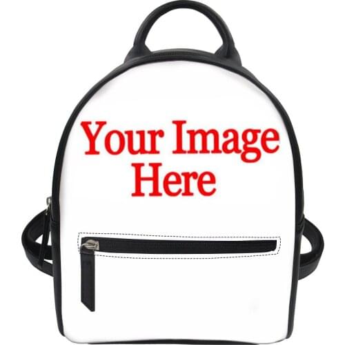 Customized Pattern Women Mini Backpack Durable Lady PU Leather Sack Female Casual Shoulder 3D Print Bag Personality Customized