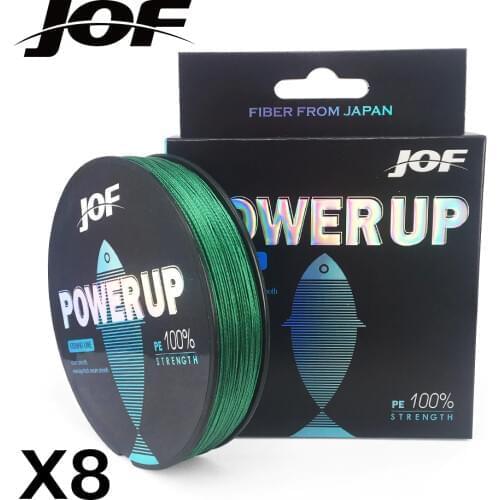 JOF 300M POWER UP Braided Wire Fishing Line 20-100LB 1.0-8.0# PE Material Multifilament Carp Fishing For Fish Rope Cord