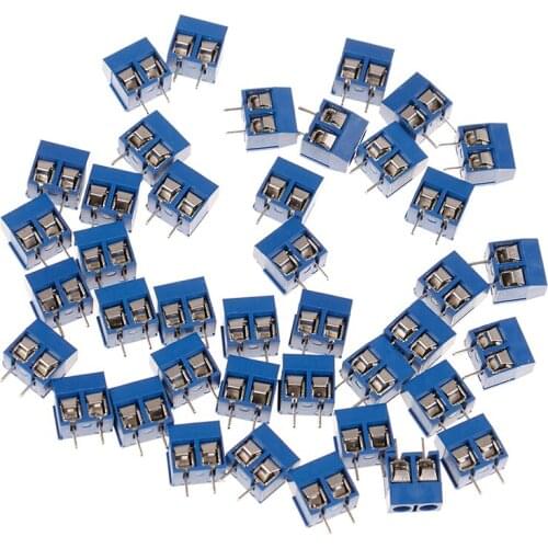 10Pcs 2-Pin Pitch Screw Terminal Block Connector 5.08mm Panel Pcb Mount Wholesale Blue