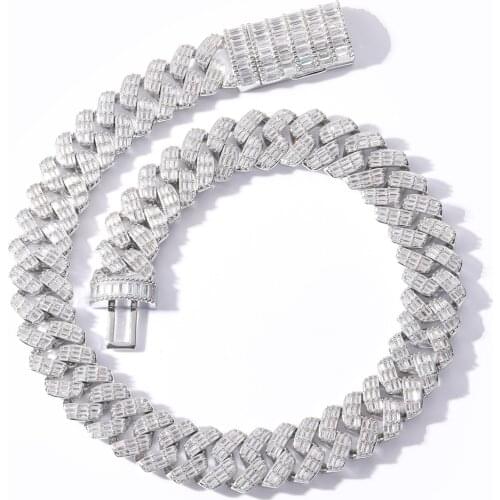 New 18MM Miami Cuban Link Chain Necklace Gold Silver Color Iced Out Cubic Zircon Hip Hop Jewelry For Men Women Gift