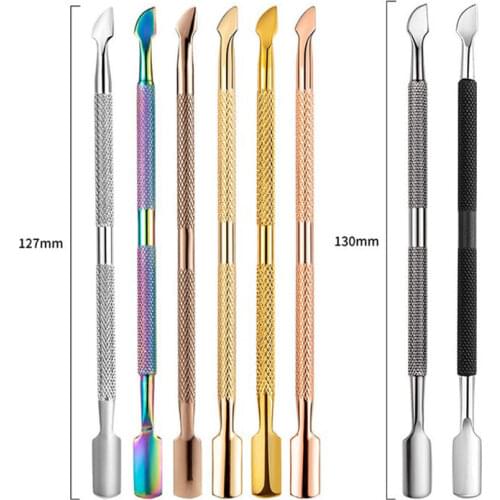 Cuticle Nail Pusher Spoon Manicure Nail Pusher Scraper Remover Stainless Steel