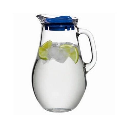 Blue Cap Water Jug Water Bottle, Tap Lemonade, Glass Teapot, Beverage Dispenser Tap Lemonade 2l
