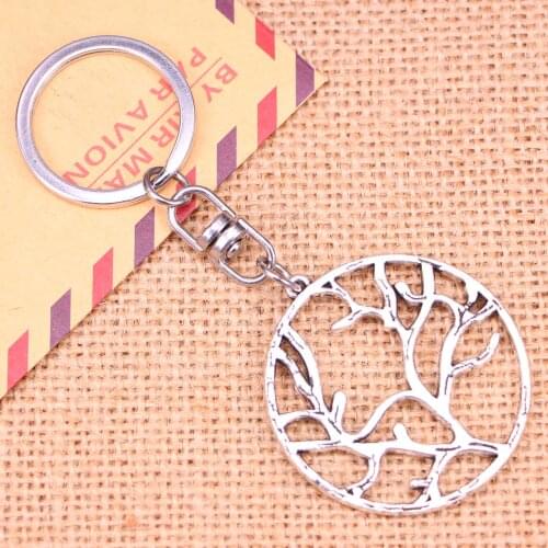 New Fashion Keychain 40 mm tree branch Pendants DIY Men Jewelry Car Key Chain Ring Holder Souvenir For Gift