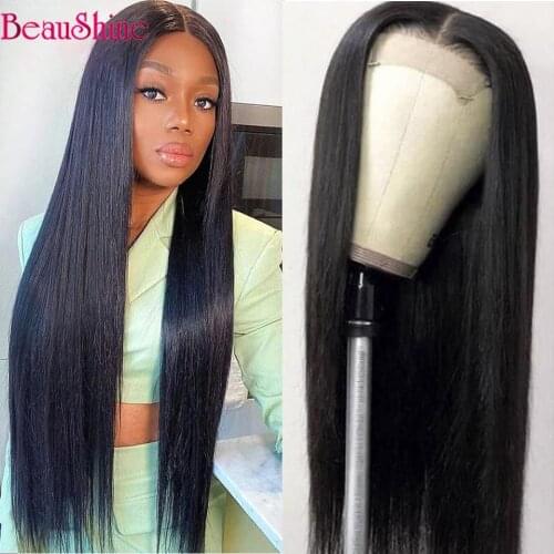 4x4 Lace Closure Human Hair Wigs Brazilian Straight Human Hair Wig Pre Plucked Lace Closure Wigs For Women