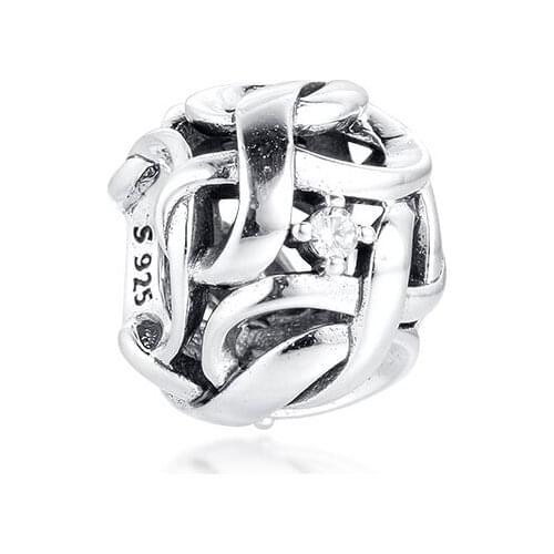 Fits for Pandora Beads Bracelets Infinity Openwork Charms 100% 925 Sterling Silver Jewelry Free Shipping