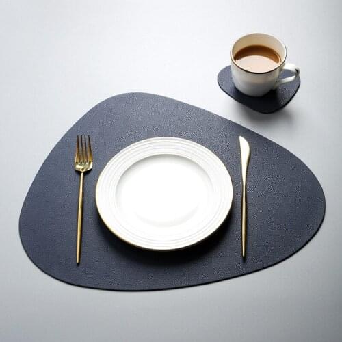 Placemat Table Mat Tableware Pad PU Leather Waterproof Heat Insulation Non-Slip Placemat Soft Washable Nordic Style Coaster