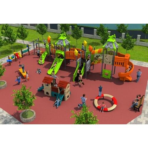 CE,ISO,TUV antirust outdoor playground lawn slide strong plastic and galvanized tube amusement play structure YLW-OUT171029