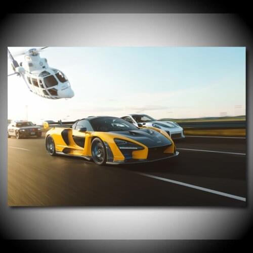 Supercar Mclaren Senna Porsches Chopper Chasing Wall Art Posters and Prints Modern Canvas Paintings for Living Room Decor