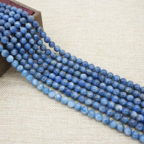 High Quality Striking Blue Natural Apatite Round Beads Handmade Bracelet Stone Beads Apatite Beads 8MM 10MM For Jewelry Necklace