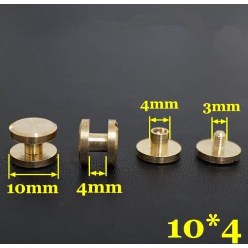 XUNZHE 30pcs Luggage Leather metal Craft Solid Screw Nail Rivet4- 12mm Double Flat Head Belt/strap Rivets Copper great quality