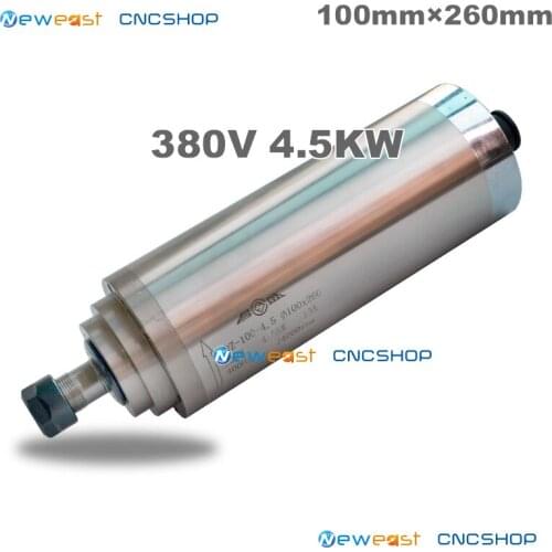 380V 4.5kw spindle motor 100*260mm ER20 water cooled spindle motor 380V 4500w DIY Carving machine CNC Part