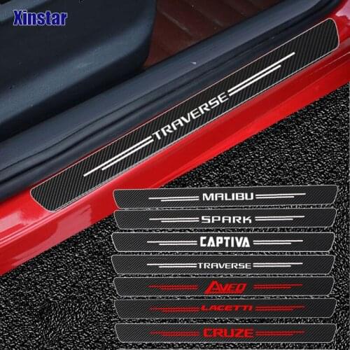 4pcs Carbon Fiber Car Sticker For Chevrolet Aveo Captiva Cruze Lacetti Malibu Spark TRAILBLAZER Traverse