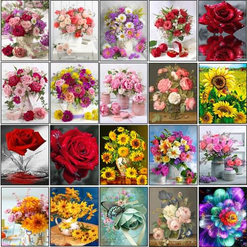 5D Diamond Painting Art Embroidery Complete Mosaic Pattern Flower Home Decoration Diamond Embroidery Cross Stitch New Year Gift