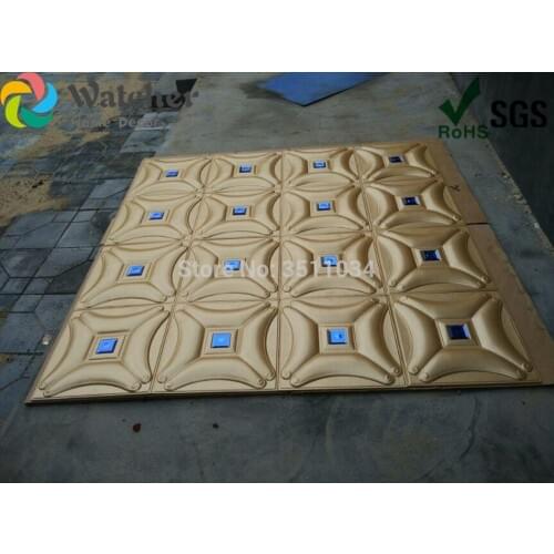 1box 8pcs 3d Leather wall panels with Diamonds soundproof panel wall interior decoration fabric acoustic leather pads