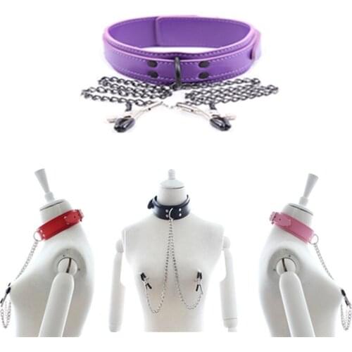 Nipple Chain BDSM Bondage Restraint Fetish Collar Chain Collars Nipple Clamps Sex Toys for Women Adult Games Exotic Accessories