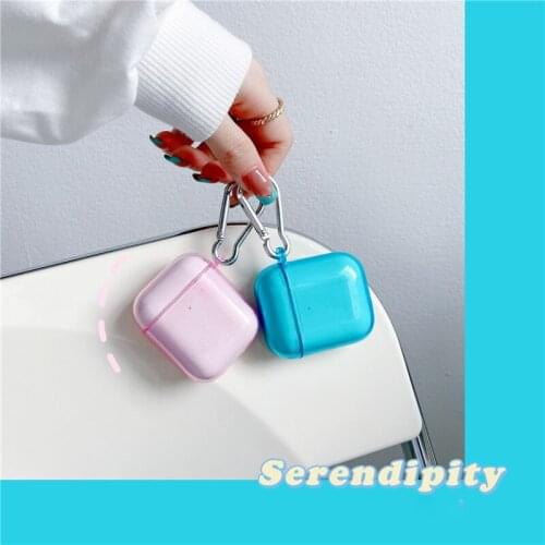 For Apple Airpods 2/1 Wireless Headset Case Candy Color Earphone Shockproof Protective Case For Apple Airpods 2 1 With Hook
