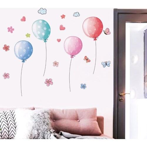 DIY Colorful Balloon Wall Stickers Girls Room Wallpaper Self-adhesive Bedroom Bedside Background Decoration Stickers