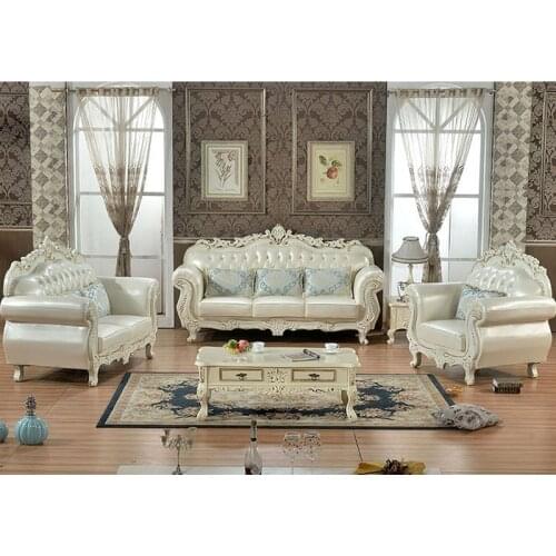 European-style leather sofa 123 combination of first layer leather high-end luxury living room furniture