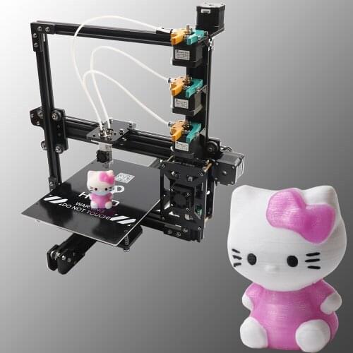 HE3D the Newest EI3 triple large printing size 3 in 1 out extruder 3D printer kit with 2rolls filament+SD card as gift