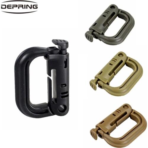 Shackle Carabiner Army D-ring Clip Molle Webbing Plastic Backpack Buckle Snap Lock Grimlock Camp Hike Mountain climb Outdoor