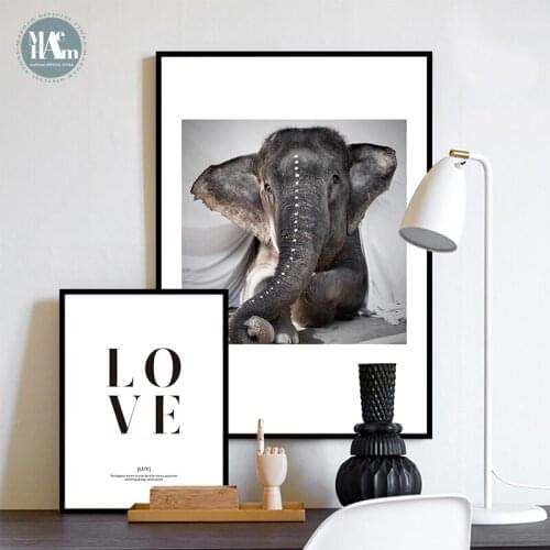Canvas Painting Animal Wall Art Elephant Posters and Prints Wall Pictures for Living Room nursery children Decoration Home Decor