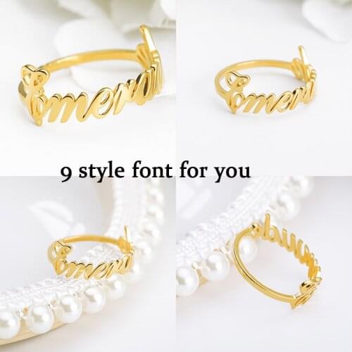 2019 personality name ring old English ring punk mens ring glamour woman jewelry birthday gift BFF