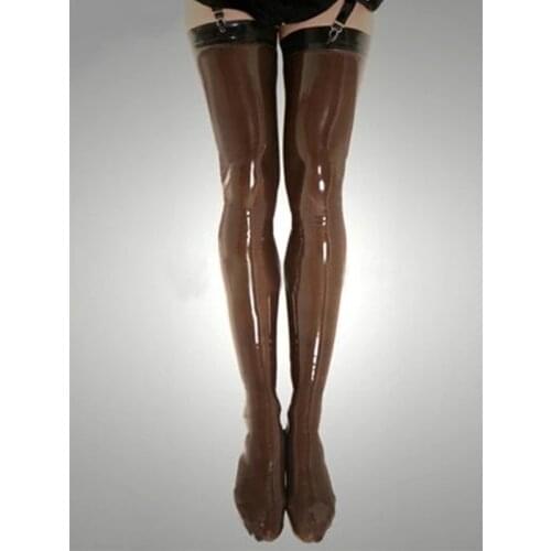 Latex Tights for Women Brown Long Rubber Latex Stockings Fashion Cosplay Custume Customize Service