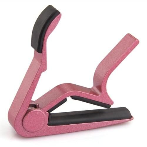 Metal Quick Change Key Capo Clamp for Acoustic Electric Guitar Pink