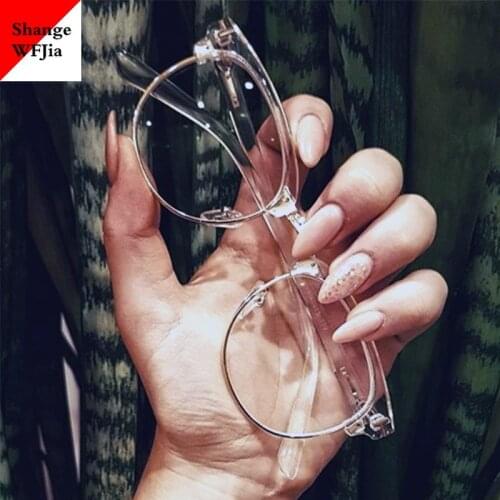 2020 Half Metal Women Glasses Frame Men Eyeglasses Frame Vintage SquareClear Glasses Optical Spectacle Frame spectacles