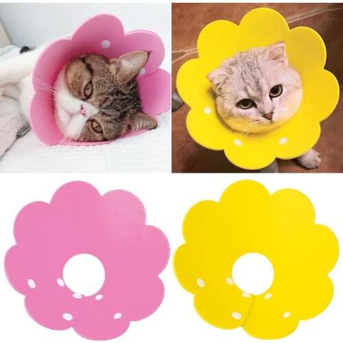 Flower Shaped Cat Recovery Collar Elizabethan Collar Wound Healing Protective Cone for Kitten Puppy