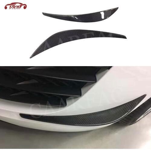 Carbon Fiber Front Bumper Trim Side Canards Winglet for Audi R8 V8 V10 2008-2015 Fins Shark Style Bumper Decoration